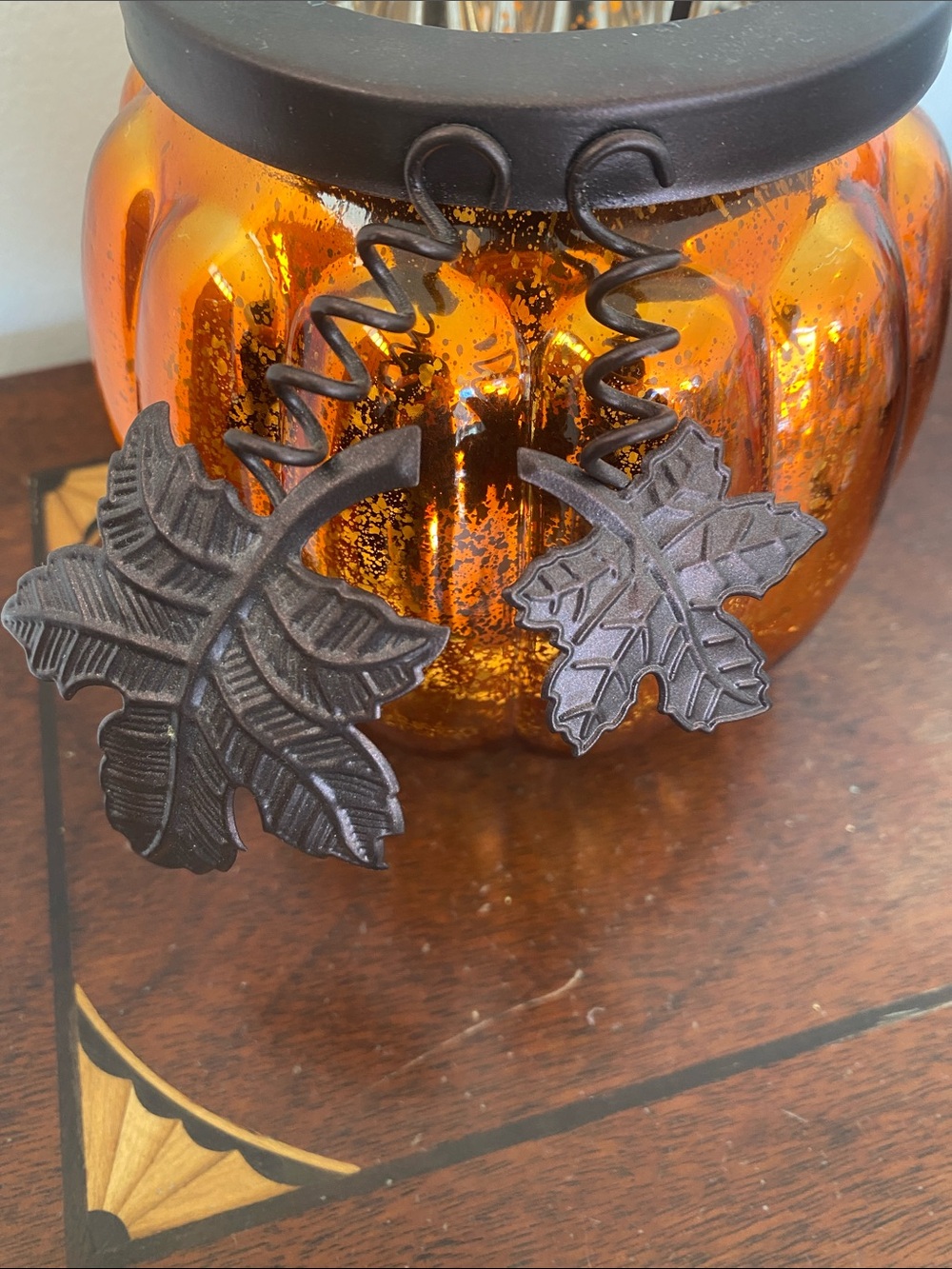 Hallmark Mercury Glass Pumpkin Tea Light Holder Autumn Fall Decor - No Candle - Picture 6 of 10